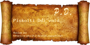 Piskolti Dévald névjegykártya